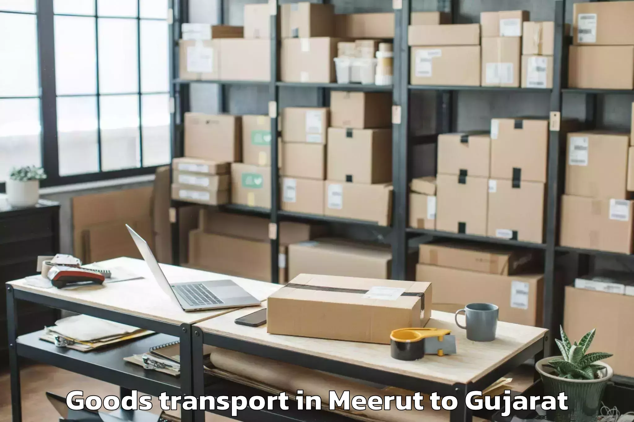 Top Meerut to Kotda Sangani Goods Transport Available